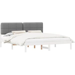 Bed Frame with Upholstered Headboard Light Grey 180 x 200 cm vidaXL Bed Frame with Upholstered Headboard Light Grey 180 x 200 cm vidaXL