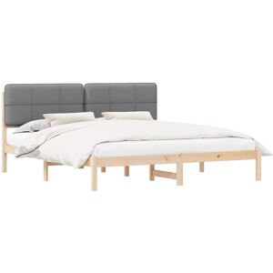 Bed Frame with Upholstered Headboard Light Grey 180 x 200 cm vidaXL Bed Frame with Upholstered Headboard Light Grey 180 x 200 cm vidaXL