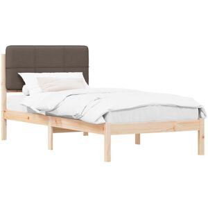 Bed Frame with Upholstered Headboard Taupe 90 x 200 cm vidaXL Bed Frame with Upholstered Headboard Taupe 90 x 200 cm vidaXL