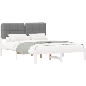 Bed Frame with Upholstered Headboard Light Grey 160 x 200 cm vidaXL Bed Frame with Upholstered Headboard Light Grey 160 x 200 cm vidaXL