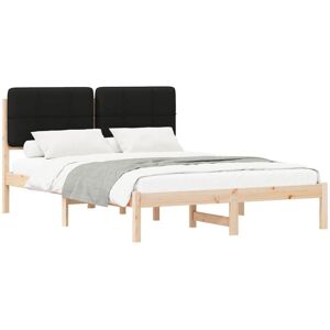 Bed Frame with Upholstered Headboard Black 160 x 200 cm vidaXL Bed Frame with Upholstered Headboard Black 160 x 200 cm vidaXL