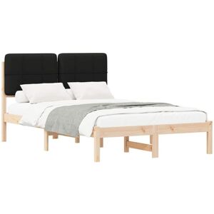 Bed Frame with Upholstered Headboard Black 120 x 190 cm vidaXL Bed Frame with Upholstered Headboard Black 120 x 190 cm vidaXL