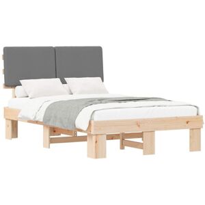 Bed Frame with Upholstered Headboard Light Grey 120 x 200 cm vidaXL Bed Frame with Upholstered Headboard Light Grey 120 x 200 cm vidaXL