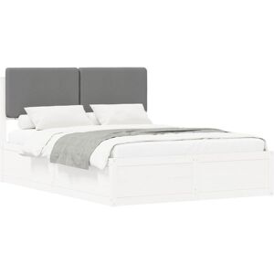 Bed Frame with Upholstered Headboard Light Grey 180 x 200 cm vidaXL Bed Frame with Upholstered Headboard Light Grey 180 x 200 cm vidaXL