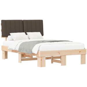 Bed Frame with Upholstered Headboard Taupe 120 x 190 cm vidaXL Bed Frame with Upholstered Headboard Taupe 120 x 190 cm vidaXL