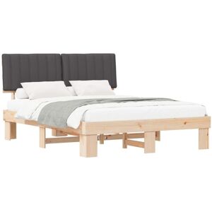 Bed Frame with Upholstered Headboard Dark Grey 160 x 200 cm vidaXL Bed Frame with Upholstered Headboard Dark Grey 160 x 200 cm vidaXL