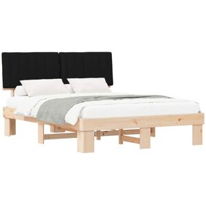 Bed Frame with Upholstered Headboard Black 150 x 200 cm vidaXL Bed Frame with Upholstered Headboard Black 150 x 200 cm vidaXL