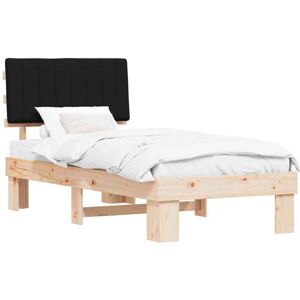 Bed Frame with Upholstered Headboard Black 90 x 190 cm vidaXL Bed Frame with Upholstered Headboard Black 90 x 190 cm vidaXL