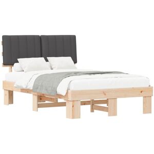 Bed Frame with Upholstered Headboard Dark Grey 120 x 190 cm vidaXL Bed Frame with Upholstered Headboard Dark Grey 120 x 190 cm vidaXL