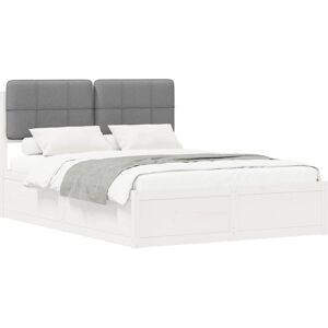 Bed Frame with Upholstered Headboard Light Grey 140 x 200 cm vidaXL Bed Frame with Upholstered Headboard Light Grey 140 x 200 cm vidaXL