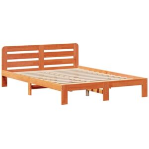 vidaXL Bed Frame without Mattress - Wax Brown - Supportive Slatted Base - 150x200cm - Bed Type vidaXL Bed Frame without Mattress - Wax Brown - Supportive Slatted Base - 150x200cm - Bed Type