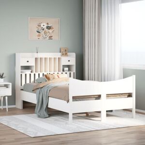 Bed Frame without Mattress White 135x190 cm Double Solid Wood Pine Vidaxl Bed Frame without Mattress White 135x190 cm Double Solid Wood Pine Vidaxl