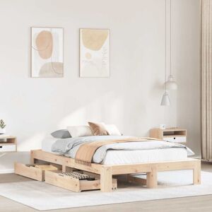 Bed Frame without Mattress 120x190 cm Small Double Solid Wood Pine vidaXL Bed Frame without Mattress 120x190 cm Small Double Solid Wood Pine vidaXL