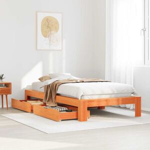 vidaXL Bed Frame with Storage - Rustic Pine 90x200cm vidaXL Bed Frame with Storage - Rustic Pine 90x200cm