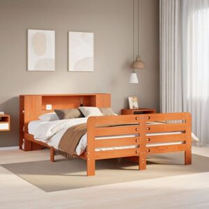 Vidaxl - Bed Frame without Mattress Wax Brown 135x190 cm Double Solid Wood Pine Vidaxl - Bed Frame without Mattress Wax Brown 135x190 cm Double Solid Wood Pine