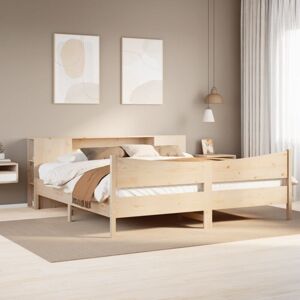 vidaXL Bed Frame without Mattress 180x200 cm Super King Solid Wood Pine - Bed Frame vidaXL Bed Frame without Mattress 180x200 cm Super King Solid Wood Pine - Bed Frame