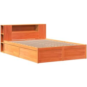 Vidaxl - Bed Frame without Mattress Wax Brown 135x190 cm Double Solid Wood Pine Vidaxl - Bed Frame without Mattress Wax Brown 135x190 cm Double Solid Wood Pine