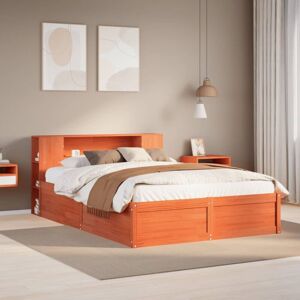 Vidaxl - Bed Frame without Mattress Wax Brown 140x190 cm Solid Wood Pine Vidaxl - Bed Frame without Mattress Wax Brown 140x190 cm Solid Wood Pine