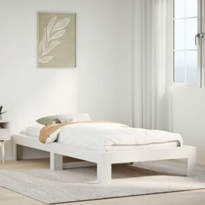 vidaXL Bed Frame White 90x190 cm - Single Solid Wood Pine Bed vidaXL Bed Frame White 90x190 cm - Single Solid Wood Pine Bed