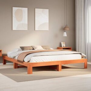 Vidaxl - Bed Frame without Mattress Wax Brown 200x200 cm Solid Wood Pine Vidaxl - Bed Frame without Mattress Wax Brown 200x200 cm Solid Wood Pine