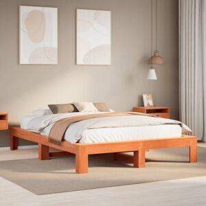 Vidaxl - Bed Frame without Mattress Wax Brown 140x200 cm Solid Wood Pine Vidaxl - Bed Frame without Mattress Wax Brown 140x200 cm Solid Wood Pine