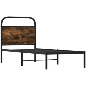 Bed Frame Without Mattress 75x190 cm Small Single Smoked Oak Engineered Wood Vidaxl Bed Frame Without Mattress 75x190 cm Small Single Smoked Oak Engineered Wood Vidaxl
