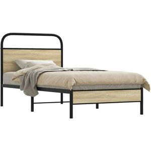 Bed Frame without Mattress 80x200 cm Sonoma Oak Engineered Wood Vidaxl Bed Frame without Mattress 80x200 cm Sonoma Oak Engineered Wood Vidaxl