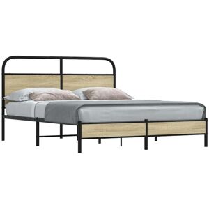 Bed Frame without Mattress 150x200 cm King Size Sonoma Oak Engineered Wood Vidaxl Bed Frame without Mattress 150x200 cm King Size Sonoma Oak Engineered Wood Vidaxl