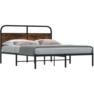 Bed Frame Without Mattress 120x200 cm Smoked Oak Engineered Wood Vidaxl Bed Frame Without Mattress 120x200 cm Smoked Oak Engineered Wood Vidaxl