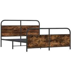 Metal Bed Frame without Mattress Smoked Oak 160x200 cm Vidaxl Metal Bed Frame without Mattress Smoked Oak 160x200 cm Vidaxl