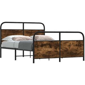 Vidaxl - Bed Frame Without Mattress 120x200 cm Smoked Oak Engineered Wood Vidaxl - Bed Frame Without Mattress 120x200 cm Smoked Oak Engineered Wood