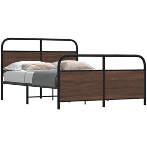 Bed Frame Without Mattress 120x190 cm Small Double Brown Oak Engineered Wood Vidaxl Bed Frame Without Mattress 120x190 cm Small Double Brown Oak Engineered Wood Vidaxl