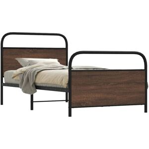Vidaxl - Bed Frame Without Mattress 90x190 cm Single Brown Oak Engineered Wood Vidaxl - Bed Frame Without Mattress 90x190 cm Single Brown Oak Engineered Wood