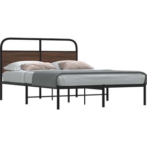 Bed Frame Without Mattress 120x200 cm Brown Oak Engineered Wood Vidaxl Bed Frame Without Mattress 120x200 cm Brown Oak Engineered Wood Vidaxl
