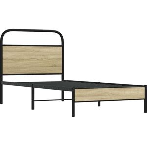 Bed Frame without Mattress 75x190 cm Small Single Sonoma Oak Engineered Wood Vidaxl Bed Frame without Mattress 75x190 cm Small Single Sonoma Oak Engineered Wood Vidaxl
