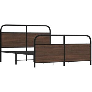 Metal Bed Frame without Mattress Brown Oak 160x200 cm Vidaxl Metal Bed Frame without Mattress Brown Oak 160x200 cm Vidaxl