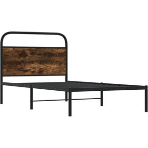 Bed Frame Without Mattress 100x200 cm Smoked Oak Engineered Wood Vidaxl Bed Frame Without Mattress 100x200 cm Smoked Oak Engineered Wood Vidaxl