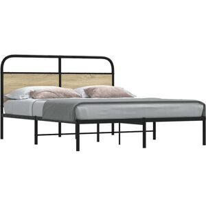 Bed Frame Without Mattress 150x200 cm King Size Sonoma Oak Engineered Wood Vidaxl Bed Frame Without Mattress 150x200 cm King Size Sonoma Oak Engineered Wood Vidaxl