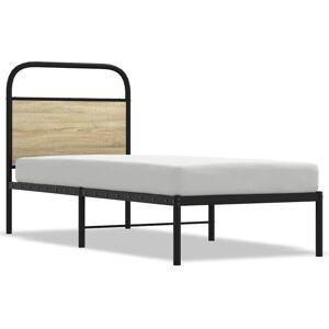 Bed Frame Without Mattress 75x190 cm Small Single Sonoma Oak Engineered Wood vidaXL Bed Frame Without Mattress 75x190 cm Small Single Sonoma Oak Engineered Wood vidaXL