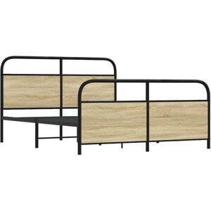 Metal Bed Frame without Mattress Sonoma Oak 160x200 cm vidaXL Metal Bed Frame without Mattress Sonoma Oak 160x200 cm vidaXL