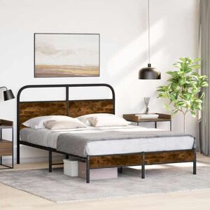 Bed Frame Without Mattress 135x190 cm Smoked Oak Engineered Wood Vidaxl Bed Frame Without Mattress 135x190 cm Smoked Oak Engineered Wood Vidaxl