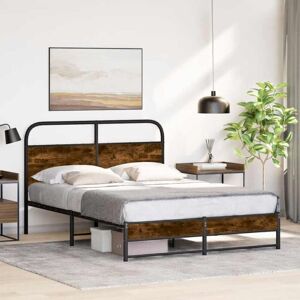 Bed Frame Without Mattress 135x190 cm Smoked Oak Engineered Wood Vidaxl Bed Frame Without Mattress 135x190 cm Smoked Oak Engineered Wood Vidaxl