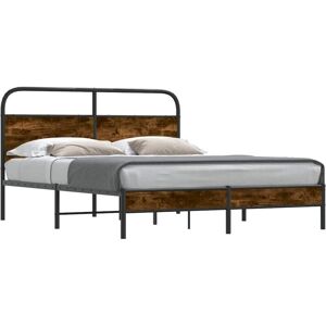 Bed Frame Without Mattress 150x200 cm Smoked Oak Engineered Wood Vidaxl Bed Frame Without Mattress 150x200 cm Smoked Oak Engineered Wood Vidaxl