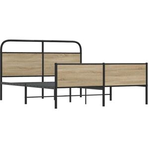 Metal Bed Frame without Mattress Smoked Oak 180x200 cm Super King Vidaxl Metal Bed Frame without Mattress Smoked Oak 180x200 cm Super King Vidaxl