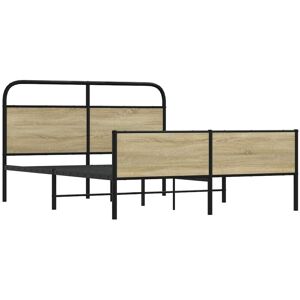 Metal Bed Frame without Mattress Sonoma Oak 160x200 cm Vidaxl Metal Bed Frame without Mattress Sonoma Oak 160x200 cm Vidaxl