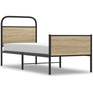 Bed Frame without Mattress 80x200 cm Sonoma Oak Engineered Wood Vidaxl Bed Frame without Mattress 80x200 cm Sonoma Oak Engineered Wood Vidaxl