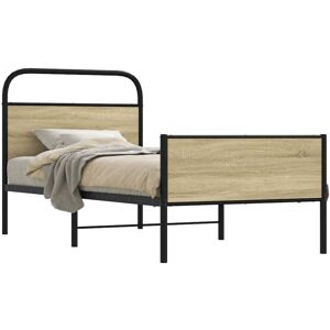 Bed Frame without Mattress 80x200 cm Sonoma Oak Engineered Wood Vidaxl Bed Frame without Mattress 80x200 cm Sonoma Oak Engineered Wood Vidaxl