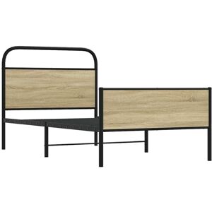 Bed Frame without Mattress 100x190 cm Sonoma Oak Engineered Wood Vidaxl Bed Frame without Mattress 100x190 cm Sonoma Oak Engineered Wood Vidaxl