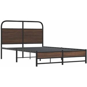 Bed Frame without Mattress 140x200 cm Brown Oak Engineered Wood Vidaxl Bed Frame without Mattress 140x200 cm Brown Oak Engineered Wood Vidaxl