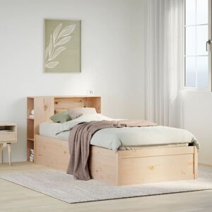 vidaXL Bed Frame with Shelves - 90x200 cm Solid Pine Wood Bed vidaXL Bed Frame with Shelves - 90x200 cm Solid Pine Wood Bed